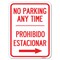 Signmission No Parking Anytime Prohibido Estacionar With Right Arrow Heavy-Gauge Aluminum Parking, A-1824-23766 A-1824-23766 - alternate 1